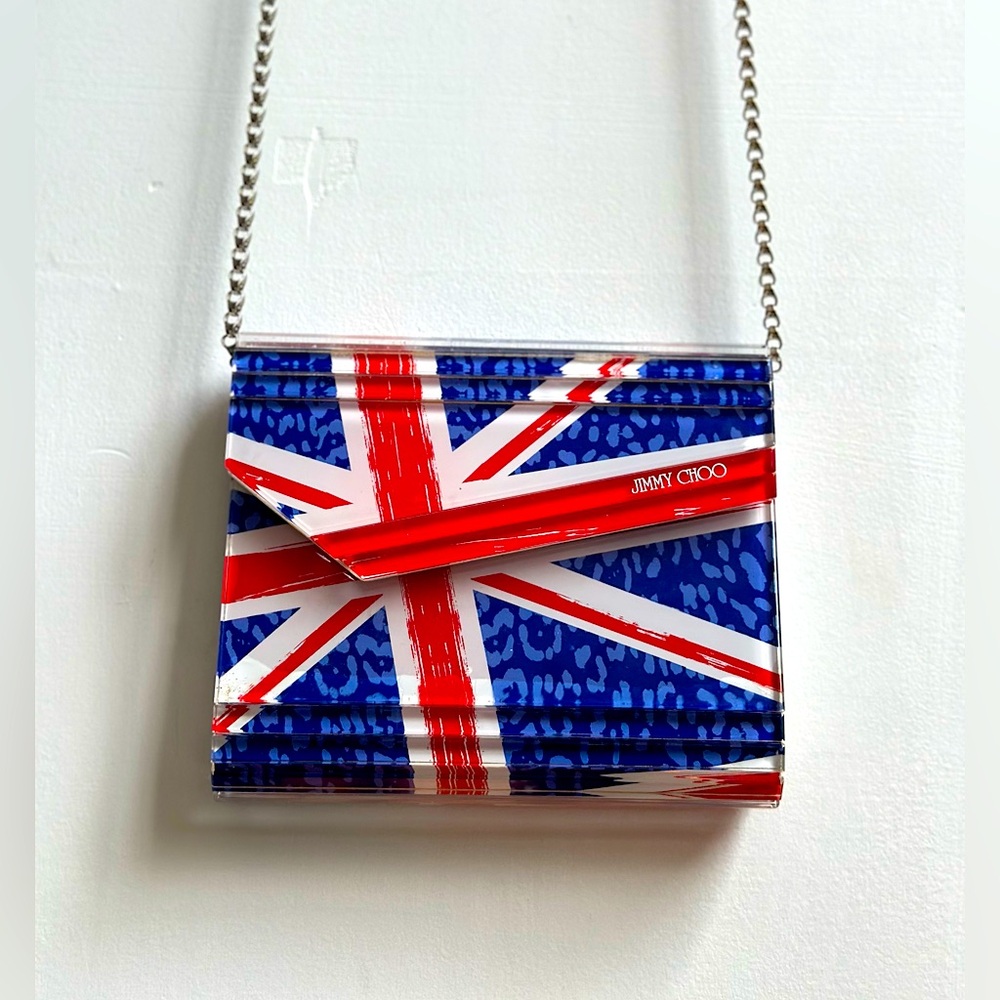 Jimmy Choo Candy Union Jack Acrylic Clutch
